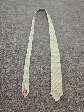 Vintage Allen’s by John Comfort All Silk Tie Made in England Green Blue Yellow S